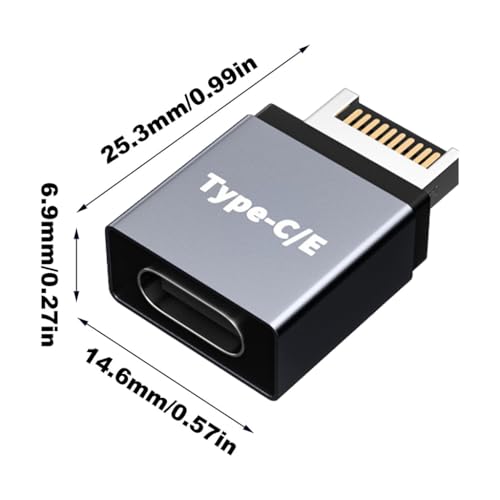 Image of USB Type- E to Type- C Front Panel Adapter USB 3.1 /3.2 Motherboard Internal Adapter Converter for PC, 10Gbps Speed Type-E Male to USB-C Female Connector, Aluminum Alloy Shell (Pack of 1)