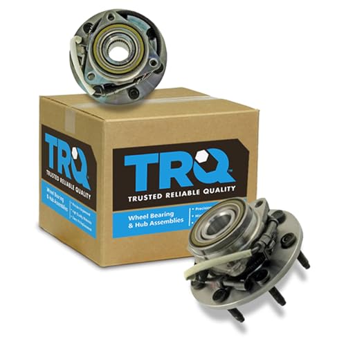 Image of TRQ 2 Piece Front Wheel Bearing & Hub Assembly Set 4WD Compatible with 2000-2003 Ford F-150 2004 F-150 Heritage 1997-1999 F-250