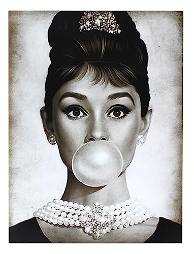 KUSTOM ART Poster Audrey Hepburn Formato 40x30 Cm - Stampa Artistica Su Carta Patinata, Serie Star Di Hollywood, Senza Cornice