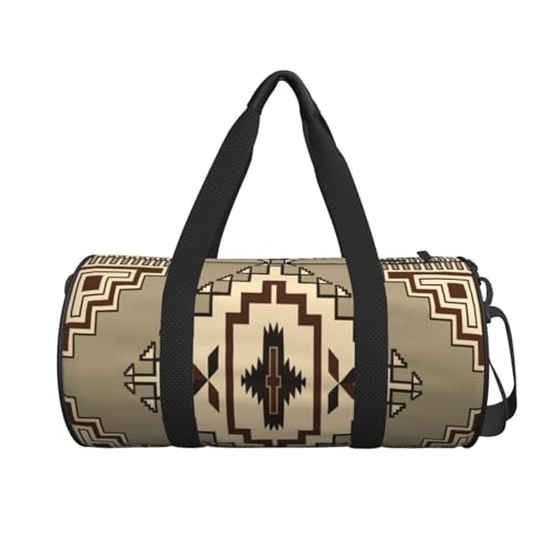 Travel Duffel Bag For Men Women Beige Navajo Traditional Geometric Weekend Bags Large Capacity Sport Gym Bag2