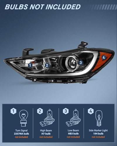 Image of Nilight Headlight Assembly Compatible with 2017 2018 Hyundai Elantra