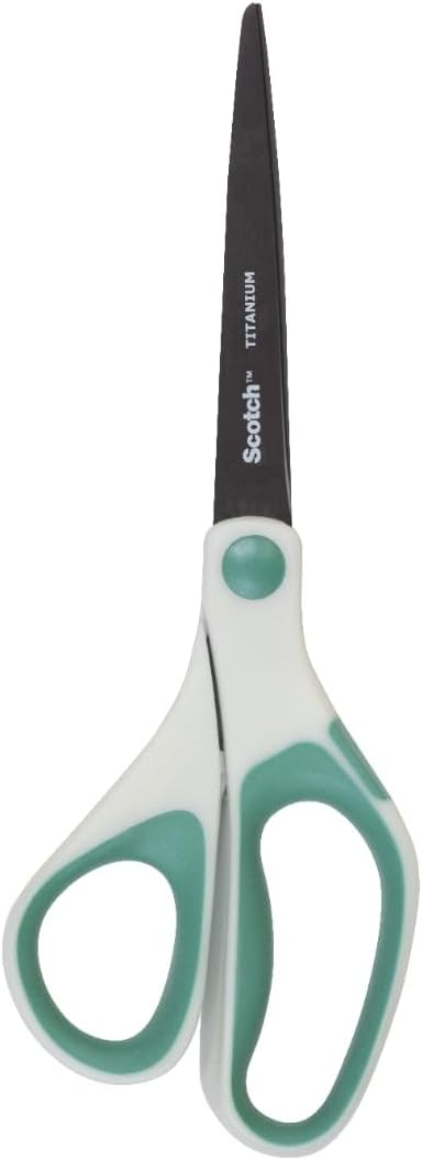 Scotch 8" Precision Ultra Edge Titanium Scissors, Ideal for Fabric, Crafts, and Photos, 6-Pack