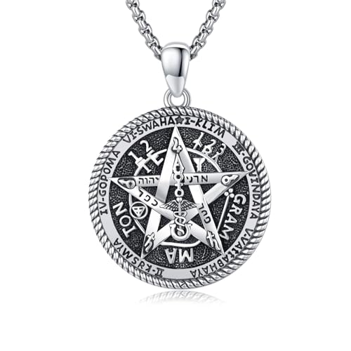 Hagkew Tetragrammaton De Plata 925�X�^�[�����O�V���o�[ �e�g���O���}�g���l�b�N���X �����̌��іڃl�b�N���X �W���G���[ ���f�B�[�X �����Y ����� �G�l���M�[ �y���_���g ����� �W���G���[ �M�t�g, Extra, �V���o