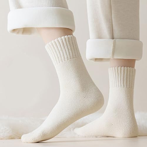 Image of Women's Warm Thick Socks Thermal Plush Winter Casual Cotton Cozy Socks Perfect Gifts for Women