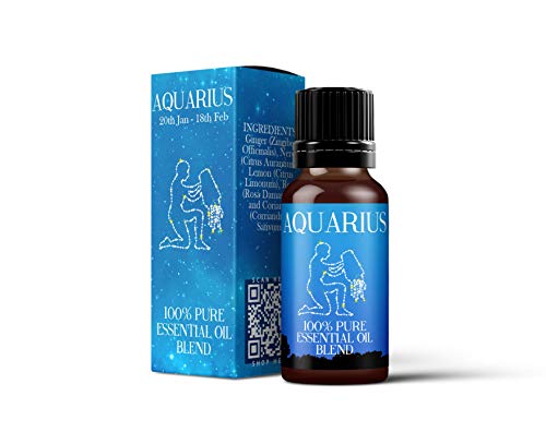 Mystix London | Aquarius Zodiac Sign - Astrology Essential Oil Blend 10ml - for Diffusers, Aromatherapy & Massage Blends | Perfect as a Gift | Vegan, GMO Free