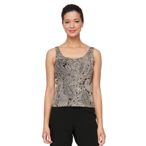 Alex Evenings Women's Jacket and Scoop Tank Top Twinset (Petite and Regular Sizes)3