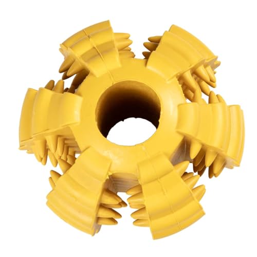 duvoplus Hundespielzeug Ball Griplay Dental Rippe (Gelb)