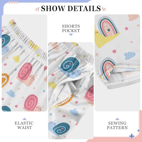 Colorful Snail Boys Long Pants Soft Trousers Elastic Waist Kids Lounge Bottoms with Pockets S-XL4