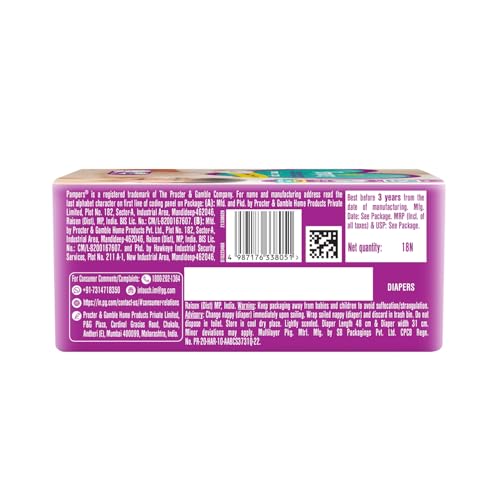 Image of Pampers Active baby Tape Style Baby Diapers, Large (L), 18 Count, 9-14kg, Adjustable Fit with 5 Star Skin Protection Diapers