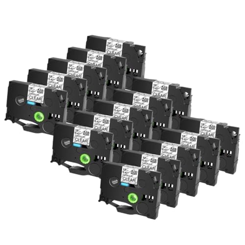 15pk su Flexible ID Etichetta Funziona con TZE-FX 231 TZ 221 131 631 6-24 mm Etichette compatibili per i produttori di etichetteBlack on clear bianco nero