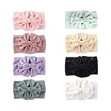 ONENINEDREAM 5'' Baby Soft Floral Embroidery Eyelet Handmade Tied Bow Hairbands Headwrap Hair Access