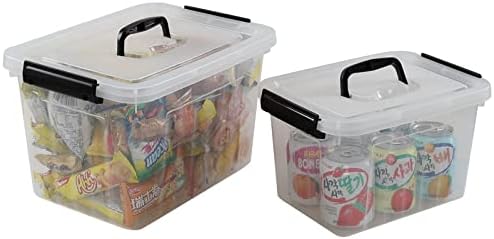 Amazon.com: Bblina 2 Packs Clear Storage Boxes with Lids, 12 Quarts & 6 ...