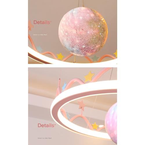 Lustre LED lune et planète violette dimmable pour chambre d'enfant - 6