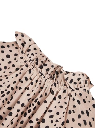 Avanova Women Polka Dot Long Sleeve Blouse Shirts Work Mock Neck Ruffle Top4