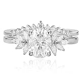 Frayerr Art Deco Proposal Ring - 1.50 Carat Excellent Oval Cut Moissanite Engagement Rings for Women