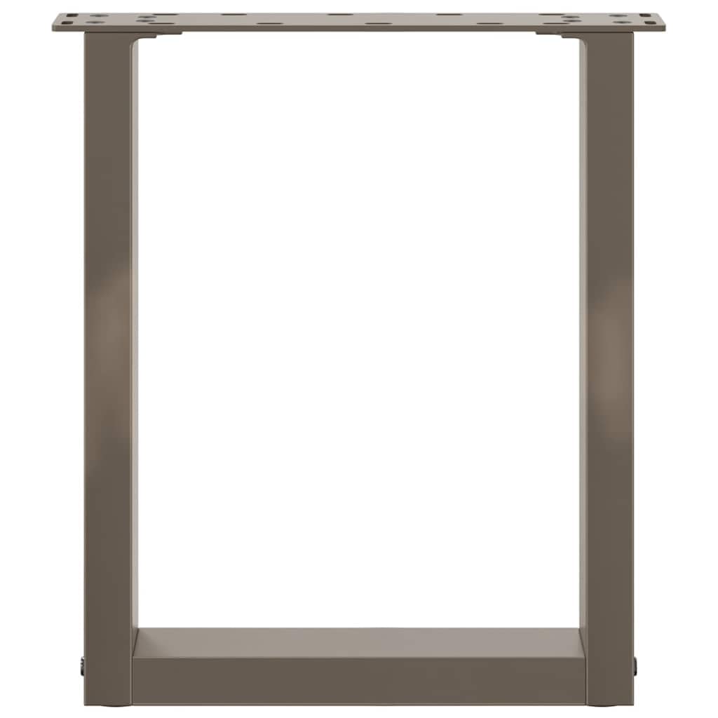 Générique Nogi stolika kawowego w kształcie litery U 2 sztuki ze stali naturalnej 28 x (42-43) cm, wytrzymałe i regulowane do ciężkiego blatu