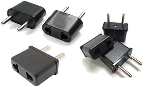 6-Pack Travel Plug Adapter AC outlet American to European pin US to EU pin by Powerseed
