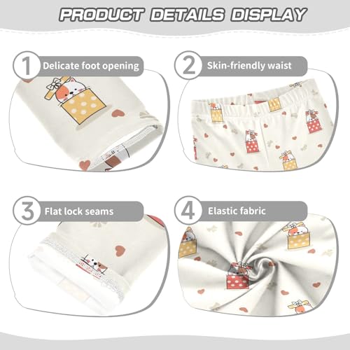Girls Leggings Cat in Box Cartoon Toddler Girls Clothes Leggings for Girls Toddler Girls Leggings 3-4T3