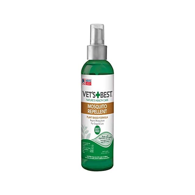 Vet’s Best Mosquito Repellent for Dogs and Cats Repels Mosquitos with Certified Natural Oils