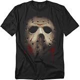 Popfunk Friday The 13Th Jason Voorhees Large Face Mask Unisex Adult T Shirt, Black, Large