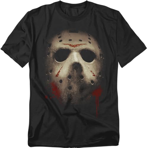 Popfunk Friday The 13Th Jason Voorhees Large Face Mask Unisex Adult T Shirt, Black, Large