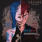  jinx and vicalendar 2022: jinx and vi arcane calendar 2022 Monthly Planner with Exclusive ARCANE illustration, Monthly Square Celebrity riot Calendar 2022 jinx and vi
