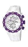Movimiento Cuarzo Lotus 15800/8 - Reloj analógico de Cuarzo para Mujer con Correa de plástico, Color Blanco