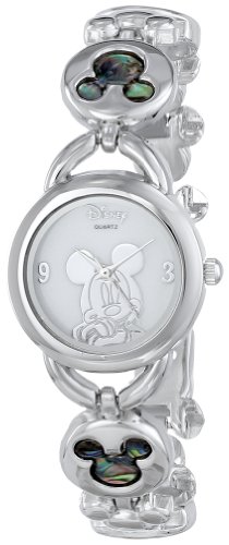 Disney Women's MK2006 Mickey Mouse Abalone Stone Links Bracelet Watch