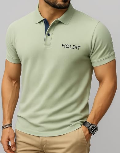 Image of TAZO Mens Cotton Polo Neck Half Sleeve Solid Regular Fit Casual Tshirt