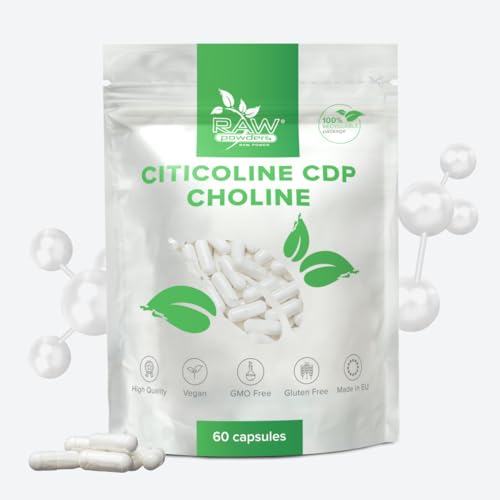 Citicoline CDP-Choline 250mg Capsules 60 Capsules Cognitive Function & Mental Performance Support Vegan GMO & Gluten Free Raw Powders