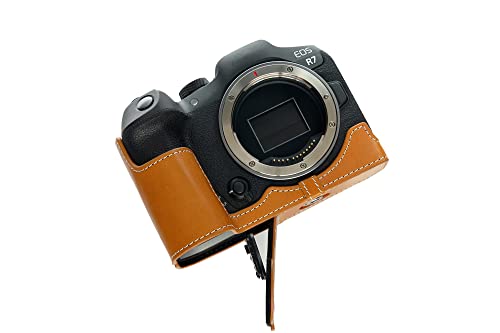 TP Original Canon EOS R7デジカメ 専用 オープナブルタイプ 本革 ボディケース サンディブラウン(底面開閉)