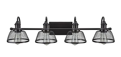 One-Day Sale: Up to 60% Off Aspen Creative 62096, Four-Light Metal Bathroom Vanity Wall Light Fixture, 34 Wide, Transitional Design in Bronze with Metal Mesh Shade Flash Deals - 70% OFF Aspen Creative 62096, Four-Light Metal Bathroom Vanity Wall Light Fixture, 34 Wide, Transitional Design in Bronze with Metal Mesh Shade