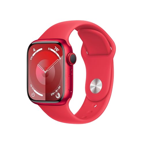 Apple Watch Series 9 Gps + Cellular, 41Mm Aluminium Case (Product) Red, Sports Band (Product) Red - S/M (Renewed)
