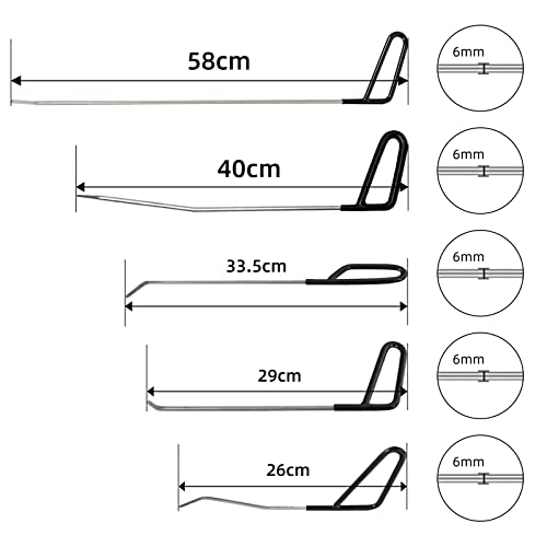 Cygoods 18Pcs/Set Car Fender Damage Repair Hook Rods Kit, Knock Down Se For High Point Repair, Door Dings Remover Auto Paintless Hail Damage Removal Tools #TOP1