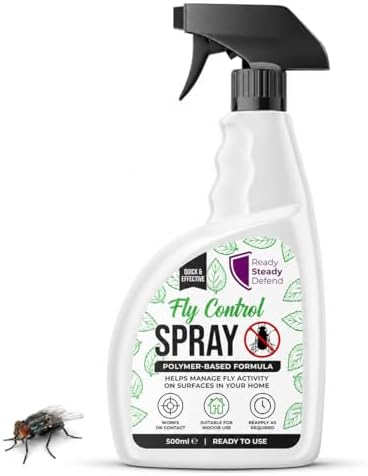 Fly Control Spray 500ml โ Fast Acting Polymer Formula for Indoor Use โ Surface Treatment for Flies & Flying Insects โ Easy to Use Trigger Spray for Home
