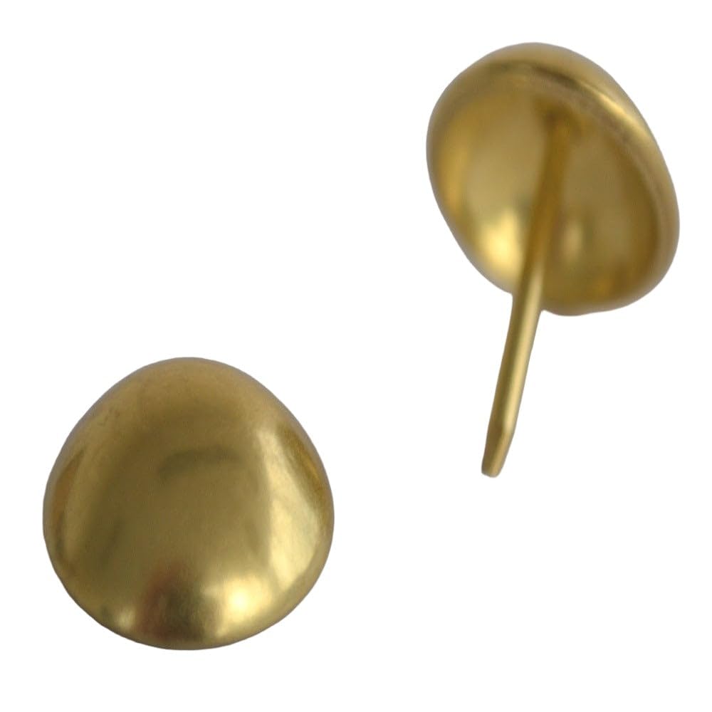Black Barn Upholstery Supplies 19mm Head - 16mm Shank Upholstery Nails (L19) Low Dome Antique on Brass/Pack of 10 - Image 3