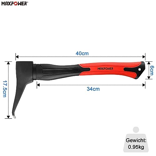 Foto von MAXPOWER Sappie 40cm, Handsappie Stark zum Ziehen, Aufheben und Bewegen von Hölzern, Kohlenstoffstahlkopf mit dünner Spitze, TPR-Griff, 0.95kg