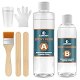 Lorvain 8PCS Carbon Fiber Repair Kit with 200g Epoxy Resin 100g Hardener, 2PCS Measuring Cups, 2PCS Mixing Sticks, Brush & Gloves for Carbon Fiber Fabric DIY Repairs on Cars, Furniture, Bikes, Boat