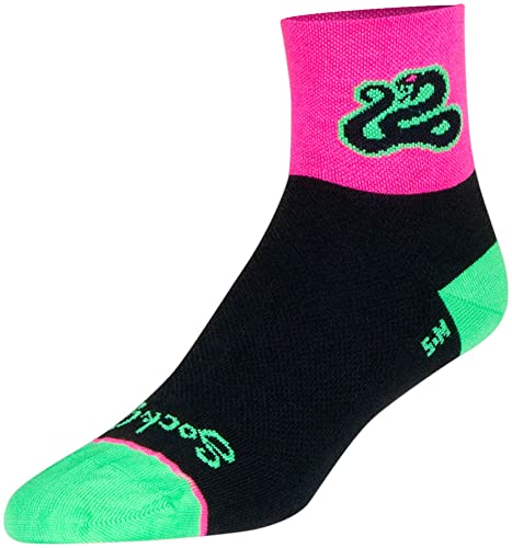 SOCK GUY STRIKE CLASSIC SOCKS CLASSIC 3" PINK-BLK-GREEN L-XL2
