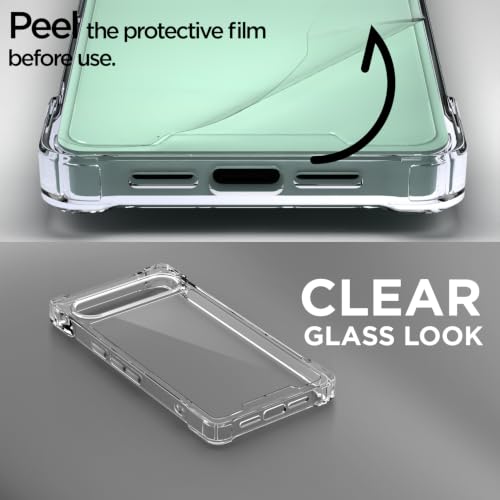 Image of Outlouders Back Cover for Google Pixel 6A 5G Clear Transparent PC + TPU Bumper Case with Raised Edges for Shockproof Protection (Transparent)