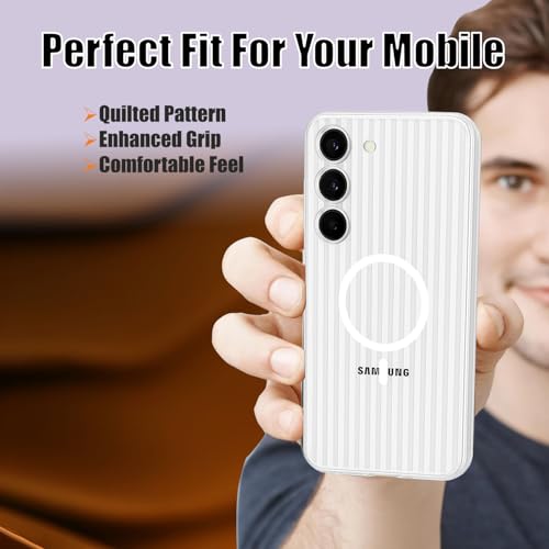 Image of AIBEX Protective Back Case Cover Compatible for Samsung S23| Camera & Body Protection| Shockproof,Scratch Resistant| Mag-Saf Wireless Charging Support - White