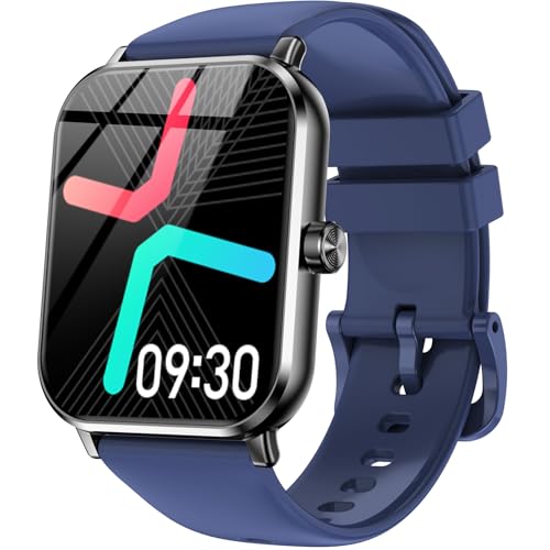 Jacoosa Smart Watches for Men Women, 1.83' HD Fitness Tracker with Bluetooth Calling, 130+ Sports Modes, Heart Rate Monitor, Sleep Tracker, 5 ATM Water-Resistance, Pedometer for Android iOS (Blue)