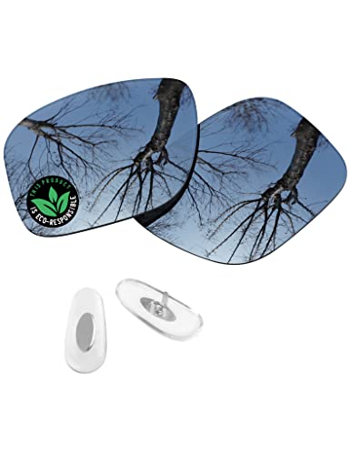 Raydi Polycarbonate Replacement Lenses & Nosepads for RayBan Chromance RB4264 58mm Square Sunglasses