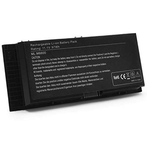 Ursulan M6800 M4800 M6600 Laptop Battery Replacement for Dell Precision M4600 M4700 M6700 Fits FV993 KJ321 FJJ4W R7PND PG6RC RY6WH V7M28 11.1V 97Wh 9 Cell