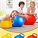 Lewtemi 3 Pcs 18 Inch Inflatable Bouncy Hopper Ball Large Round Jumping Balls with Handles for Kids Hopping Toys for 6 Years Old and Above Children Boy Girl(Yellow, Blue, Red)