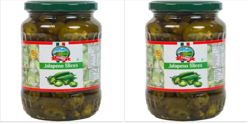 Image of CANEEN Green Jalapeno Slices 680g | Jalapeno Toppings for Nachos, Pizzas, Salads, Sandwiches, Sauteing, Marinating, Relish, Baking, Garnishing, Rice & Beans, Casseroles | Glass Bottle (Pack of 2)