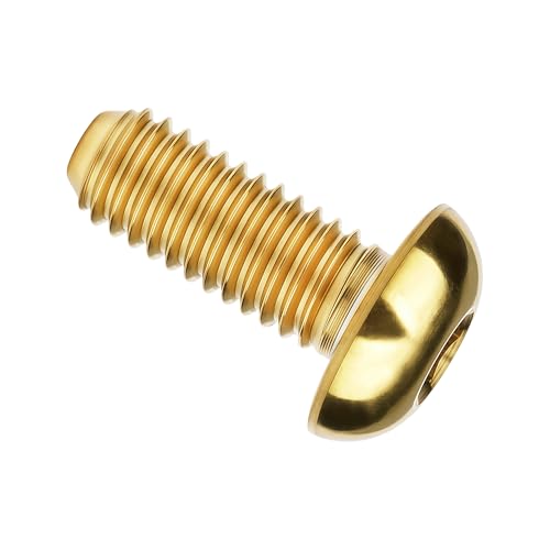 Image of Titanium Bolt M4x6 8 10 12 15 20mm Hex Head Screws for Bicycle Pack of 4 (Gold, M4x10mm)