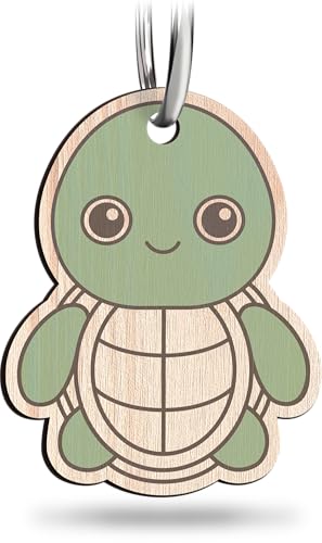 Baby Schildkröte Schlüsselanhänger handgemacht aus Holz Glücksbringer Süßer Schildkröten Schlüsselanhänger Liebe Glücksbringer Schildkröte Geschenk für Partner Schildkröte Geschenke