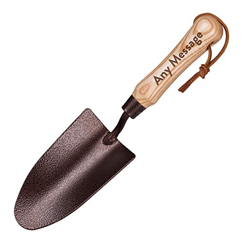 Gift Base Personalised Custom Engraved Gardening Hand Trowel Any Message Text Wooden