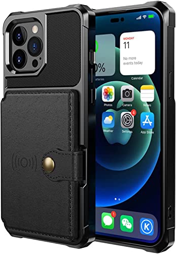 Coque antichoc iPhone 14 Pro étui cuir fin fermeture magnétique